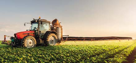 Tracteur sur le terrain